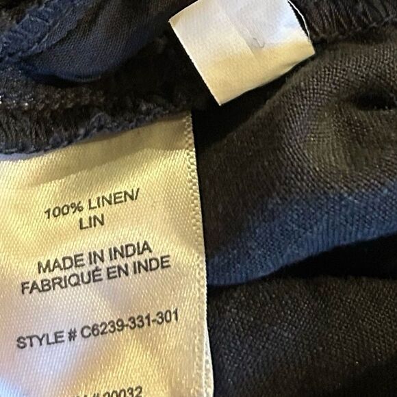 Cloth & Stone Black 100% Linen Short Sleeve Jumpsuit Size Medium Style C6239 - Picture 6 of 12